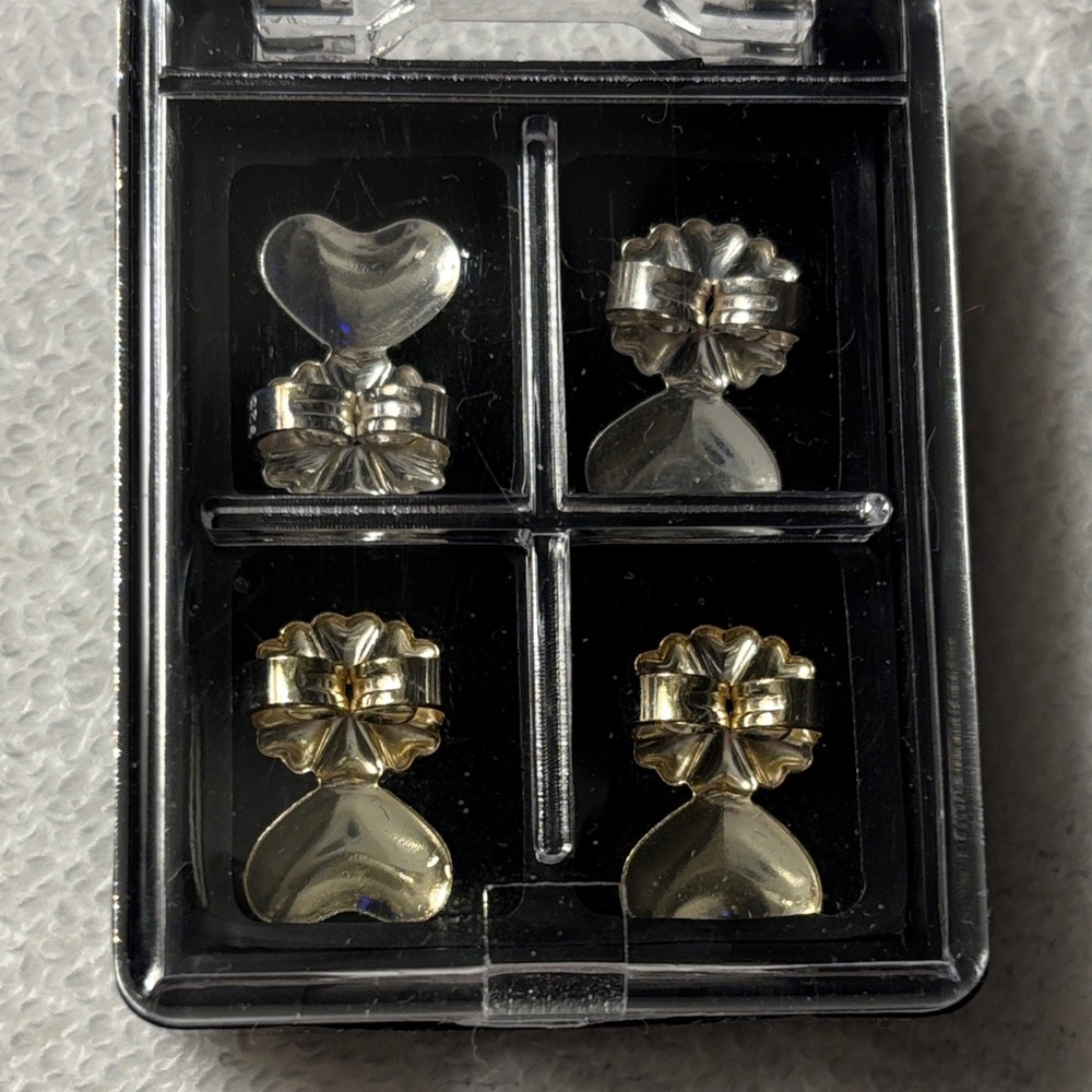Source Unknown Silver & Gold Earring backers Set